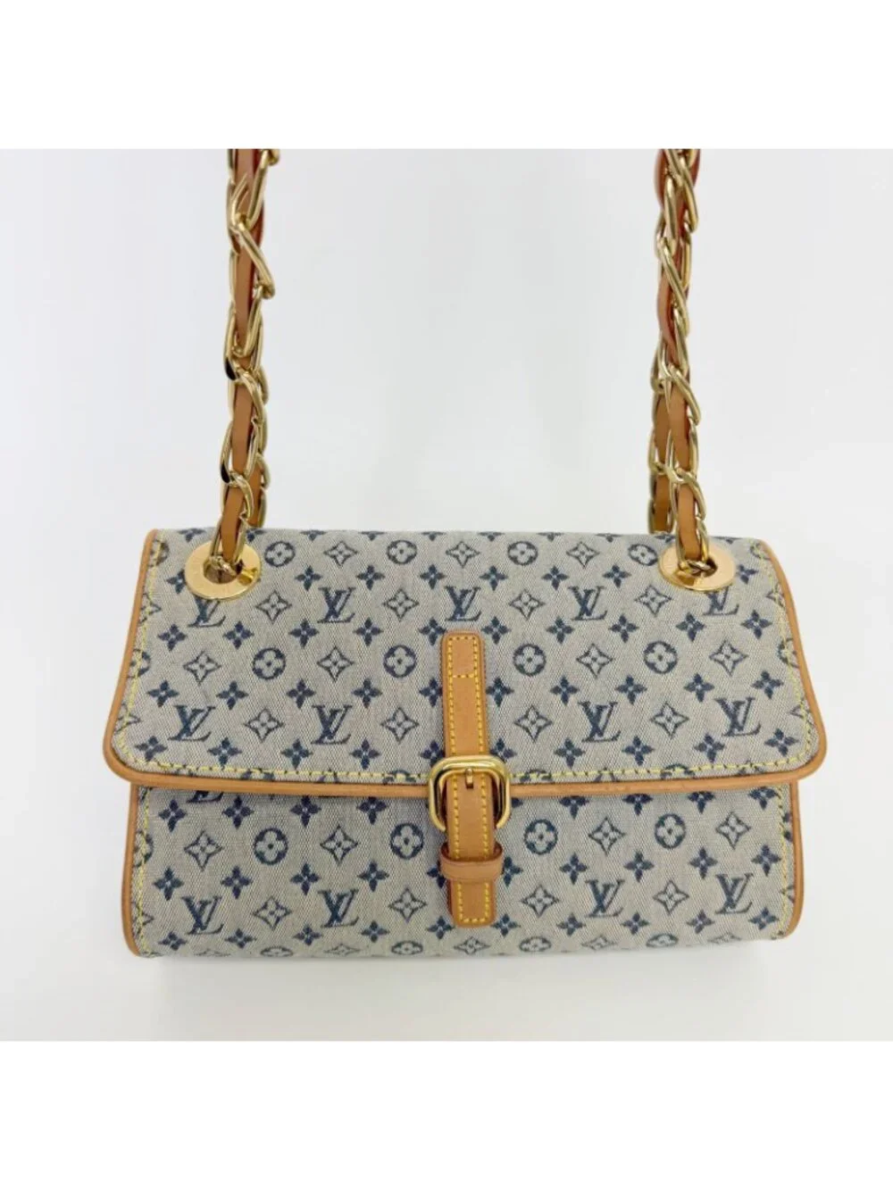 Louis Vuitton Monogram Mini Camille Shoulder Bag Canvas Leather Gray Beige